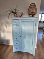 Mooie Meidenkast/Spekkast in lichtblauw/ grijze  kleur, Huis en Inrichting, Kasten | Kledingkasten, Gebruikt, Landelijk, 150 tot 200 cm