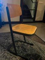 Retro schoolstoel, Huis en Inrichting, Stoelen, Ophalen, Gebruikt, Zwart, Eén