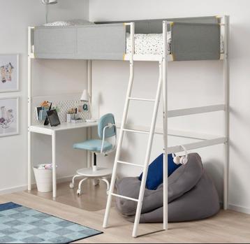 Hoogslaper ikea vitval met bureau