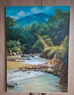 Indonesische kunst. Schilderij  van S. Baharrizki  1977, Antiek en Kunst, Kunst | Schilderijen | Abstract, Ophalen of Verzenden