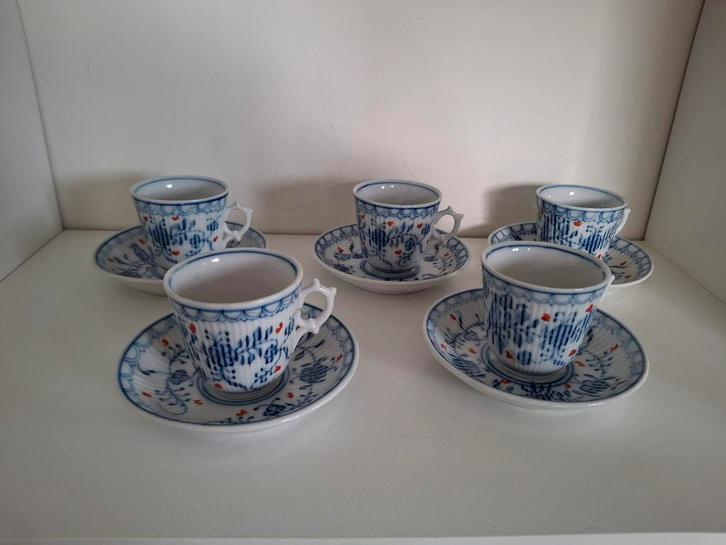 Antieke Rauenstein Vogelmuster Kop en Schotels (5), Antiek en Kunst, Antiek | Porselein, Ophalen of Verzenden