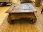 Massief teak bijzettafel, Aziatisch teak, Vierkant, 55 tot 75 cm, Zo goed als nieuw
