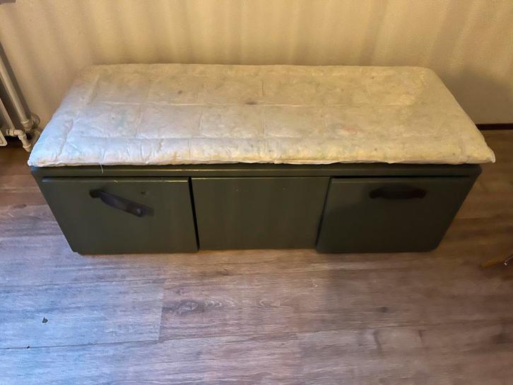 Groene Opbergbank VT Wonen, met Zachte Zitting, Huis en Inrichting, Kasten | Kledingkasten, Gebruikt, Minder dan 100 cm, 100 tot 150 cm