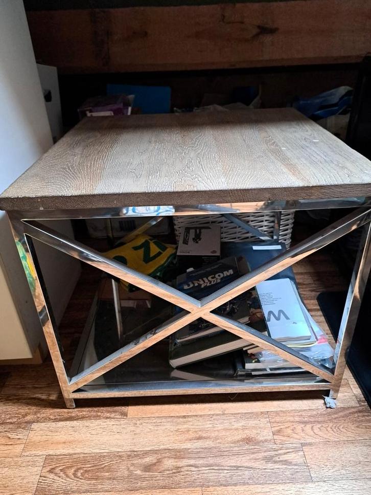 Unieke, stijlvolle salontafel met spiegelbodem, Huis en Inrichting, Tafels | Salontafels, Zo goed als nieuw, Minder dan 50 cm