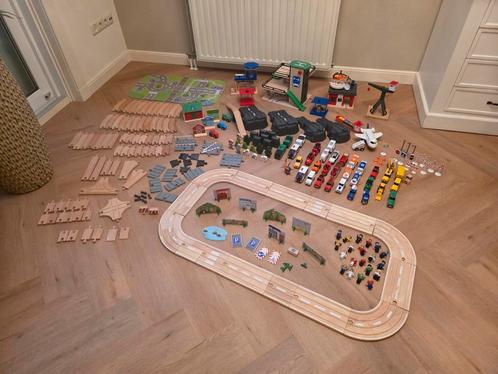 Hele grote set, Playtive, HOUTEN TREIN., Kinderen en Baby's, Speelgoed | Houten speelgoed, Zo goed als nieuw, Duw- of Trekspeelgoed