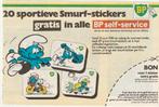 Retro reclame 1980 BP tankstation Smurfen stickers, Verzamelen, Verzenden, Overige typen