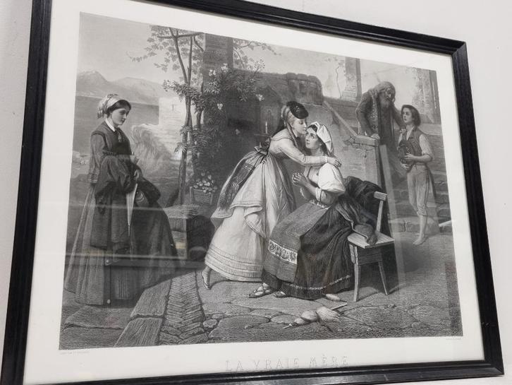 Paul-Armand Girardet - La vraie mère, Antiek en Kunst, Kunst | Etsen en Gravures, Ophalen of Verzenden