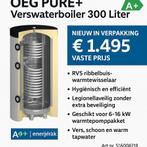 OEG PURE+ Verswaterboiler 300 Liter – Nieuw in verpakking –, Ophalen, Nieuw, 60 tot 150 cm, 80 cm of meer