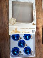 Vintage Blauwe Kerstballen - Set van 5, Ophalen of Verzenden, Zo goed als nieuw
