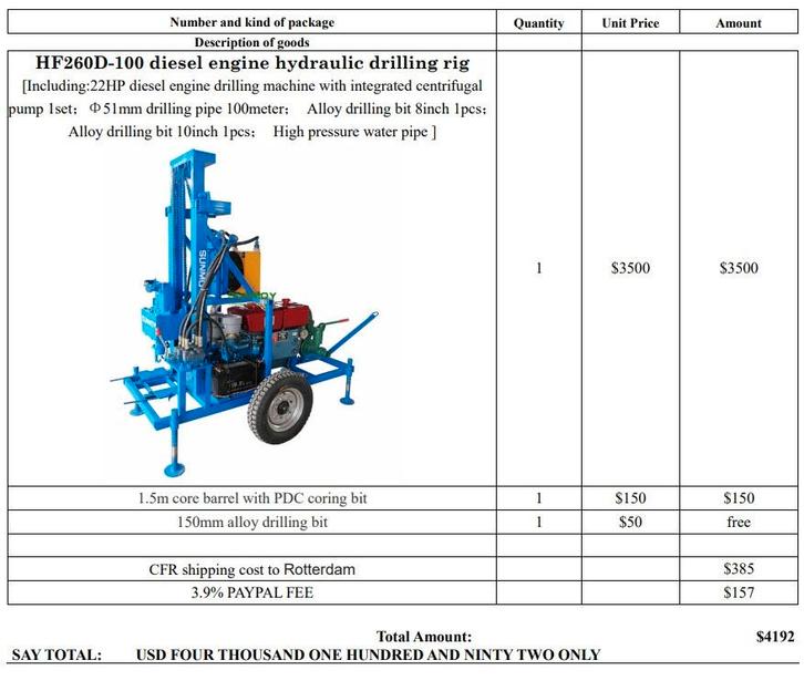 Sunmoy HF260D-100 hydrolische grondboor, Doe-het-zelf en Verbouw, Gereedschap | Overige machines, Gebruikt, Ophalen