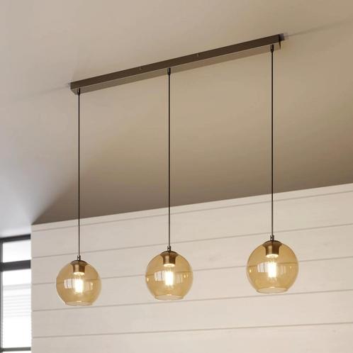 Sofian Hanglamp, amber, glas, 100cm, 3-lamps, Sport en Fitness, Sauna, Nieuw, Ophalen of Verzenden