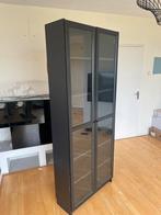 IKEA Oxberg kast zwart met glazen deuren, Ophalen, Gebruikt, 200 cm of meer, 50 tot 100 cm
