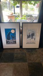 Prachtige oude spoor posters ingelijst in zwarte rvs lijst, Verzenden, Zo goed als nieuw, A1 t/m A3, Rechthoekig Staand