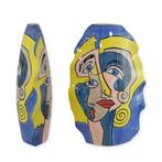 Unieke  vaas gezicht hand beschilderd Picasso Stijl 47,2 cm, Verzenden