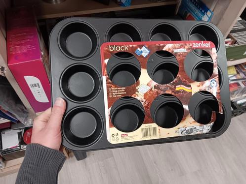 Zenker Black Muffin Bakvorm 12 stuks, Huis en Inrichting, Keuken | Potten en Pannen, Nieuw, Overige typen, Overige materialen