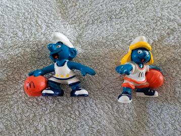 SMURFEN - Basketbal Smurf + Basketbal Smurin beschikbaar voor biedingen