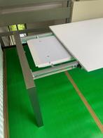 Handige Uitschuifbare witte lak tafel, 180 - 270 cm, Huis en Inrichting, Tafels | Eettafels, Ophalen, Gebruikt, 200 cm of meer