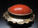 Bloedkoraal broche 14K goud Holland circa 1880, Ophalen, Goud, Broche