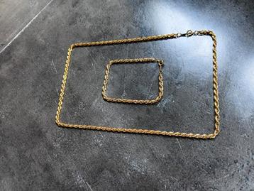 14 karaats Rope ketting en armband  beschikbaar voor biedingen