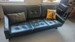 Vintage mid century lederen 3 zits bankje groen., Ophalen, Gebruikt, Mid century, 150 tot 200 cm