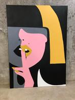 Abstract Vrouw Schilderij 100x140 Handgeschilderd Kunstwerk, Antiek en Kunst, Ophalen of Verzenden