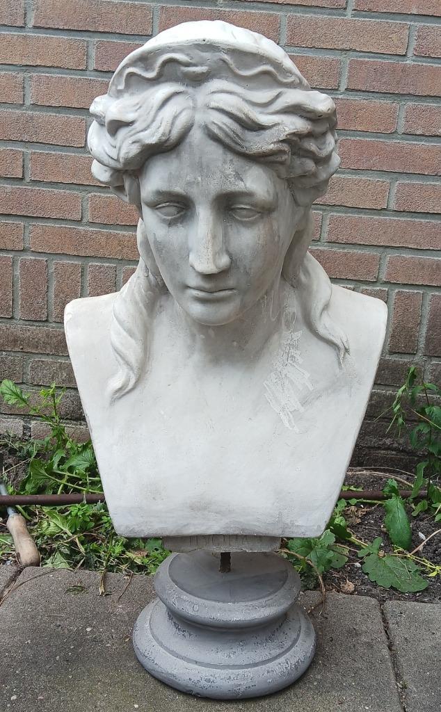 GROOT beeld borstbeeld tuinbeeld kop / hoofd Godin 70 cm, Antiek en Kunst, Kunst | Beelden en Houtsnijwerken, Ophalen