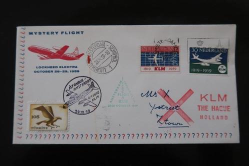 Mystery Flight Amsterdam Istanbul 1959 Lockheed, Postzegels en Munten, Brieven en Enveloppen | Nederland, Envelop, Ophalen of Verzenden