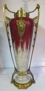 supergrote art nouveau vaas keramiek brons Honegger Lyon, Antiek en Kunst, Ophalen