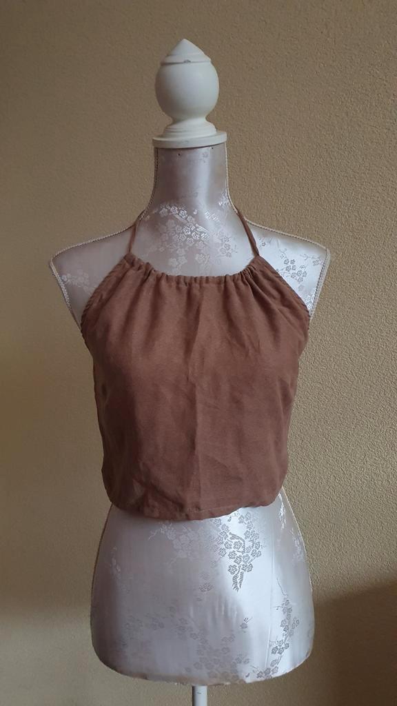 Starlights Bruine Suède Top - Maat M, Kleding | Dames, Tops, Gedragen, Maat 38/40 (M), Bruin, Zonder mouw, Ophalen of Verzenden