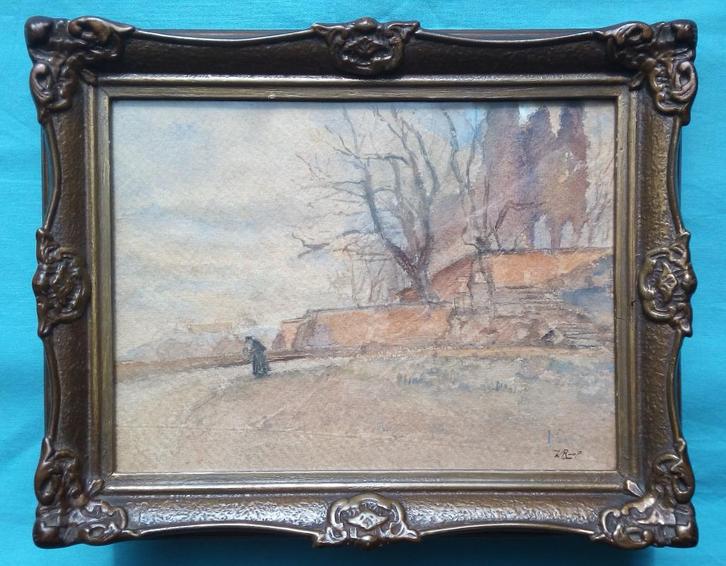 1920s AQUAREL BELG-INDIASE SCHILDERES ZARINA ROOP 1876-1934, Antiek en Kunst, Kunst | Schilderijen | Klassiek, Verzenden