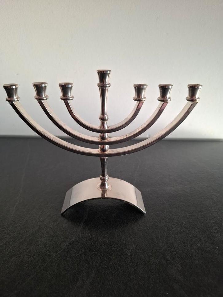 Menora - Zevenarmige kandelaar, Antiek en Kunst, Antiek | Kandelaars, Overige materialen, Ophalen of Verzenden