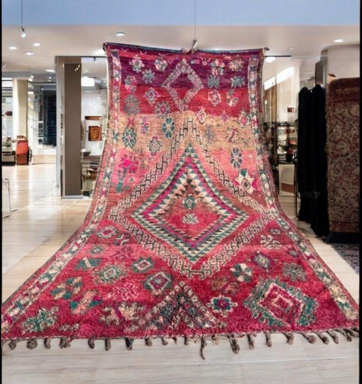 Vintage berber vloerkleed, marokkaans tapijt 412x195 cm, Huis en Inrichting, Stoffering | Tapijten en Kleden, Nieuw, 200 cm of meer