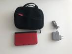 Nintendo 3DS XLRood met Tas en Oplader, Met games, Gebruikt, 3DS XL, Ophalen of Verzenden