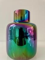 Vaas met multicolour rainbow/olie dessin (18cm hoog), Overige kleuren, Ophalen of Verzenden, Minder dan 50 cm, Glas