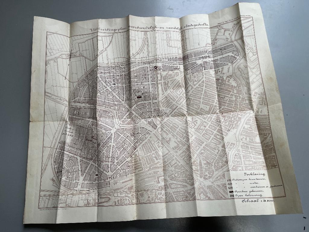 Kaart uitbreidingsplan noordwestelijk  Rotterdam uit 1914