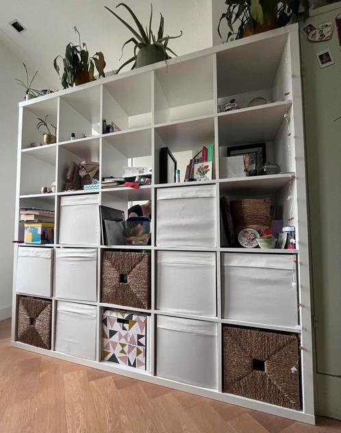 KALLAX Open Kast, Wit, 182x182 + Inzetstukken, Huis en Inrichting, Kasten | Boekenkasten, Zo goed als nieuw, 150 tot 200 cm, 150 tot 200 cm