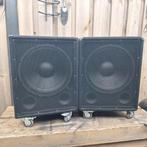 Te koop 2x  15 inch sub , merk Omnitronic 400w rms., Overige merken, Subwoofer, Ophalen of Verzenden, Zo goed als nieuw