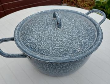 Grote grijs gewolkte emaille pan 32 cm izgs beschikbaar voor biedingen