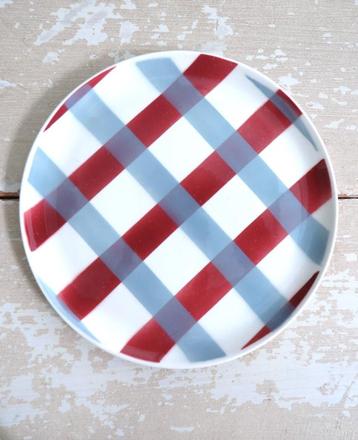 Geruit bord Keralux Boch Freres grijs/ rood beschikbaar voor biedingen