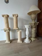 6 Decoratieve Pilaren - Aardewerk & Marmer, Huis en Inrichting, Woonaccessoires | Zuilen en Pilaren, Ophalen, Gebruikt