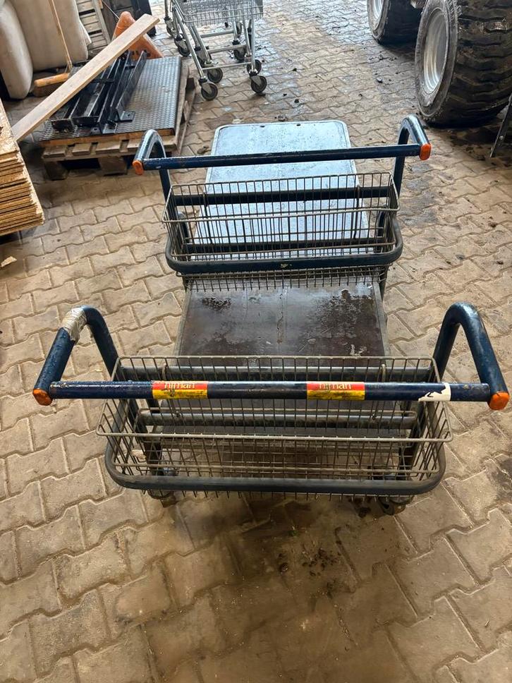 Transportkarren met manden, Zakelijke goederen, Kantoor en Winkelinrichting | Magazijn, Stelling en Opslag, Ophalen