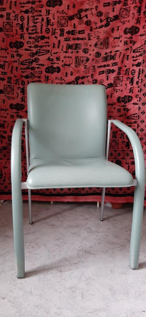 Leolux eetkamerstoelen Cimarrone (4 st), Huis en Inrichting, Stoelen, Gebruikt, Vier, Leer, Metaal, Overige kleuren, Ophalen