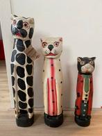 Katten beelden van hout, Ophalen of Verzenden