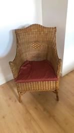 Mooie hoge rieten fauteuil, Huis en Inrichting, Ophalen, Zo goed als nieuw, 75 tot 100 cm, 50 tot 75 cm