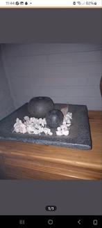 Decoratieve stenen schaal met 2 kandelaars, Huis en Inrichting, Ophalen