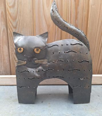 Vintage metalen kaarsen standaard poes kat beschikbaar voor biedingen