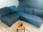blauwe 4-sits bank, Ophalen, 150 tot 200 cm, Hoekbank, 75 tot 100 cm