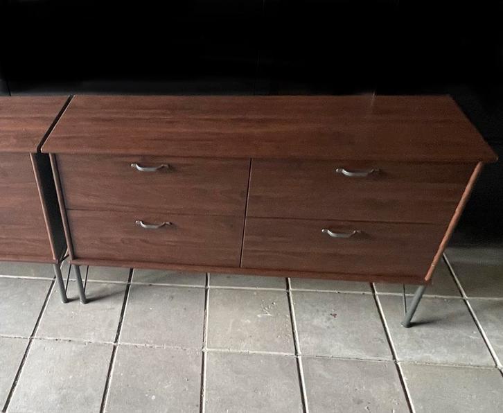 2 Stuks Vintage IKEA Musken Ladekast Sideboard Dressoirs, Huis en Inrichting, Kasten | Ladekasten, Zo goed als nieuw, Minder dan 100 cm