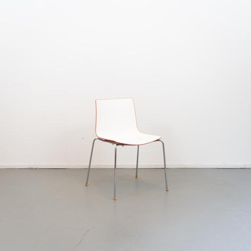 10 Arper Catifa stoel 46 0251 Wit Oranje, Huis en Inrichting, Stoelen, Zo goed als nieuw, Vijf, Zes of meer stoelen