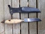 Solingen Mes met Hertenpoot Handvat in Etui, Ophalen of Verzenden
